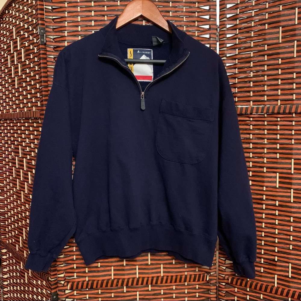 Vintage LIZ WEAR ski medium navy pullover